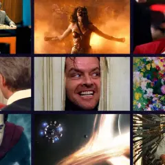 Collage mit Szenen aus verschiedenen Filmen: Joker, Wonder Woman, Austin Powers, Pretty Woman, Shining, Midsommar, Superman, Interstellar, Knives Out. Eine film genre liste.