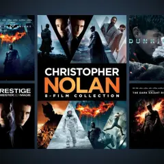Christopher Nolan: 8-Film Collection mit Tenet, Batman Begins, The Dark Knight, Prestige, Dunkirk, Interstellar, The Dark Knight Rises und Inception.