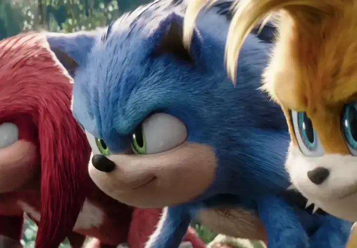 Knuckles, Sonic und Tails im **Sonic film** blicken entschlossen nach vorn.