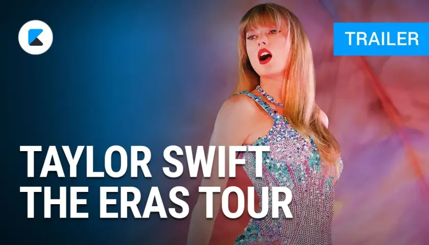 Taylor Swift in einem glitzernden Outfit, bereit für die Bühne. Der Trailer zu "The Eras Tour Film" verspricht ein spektakuläres Konzerterlebnis.