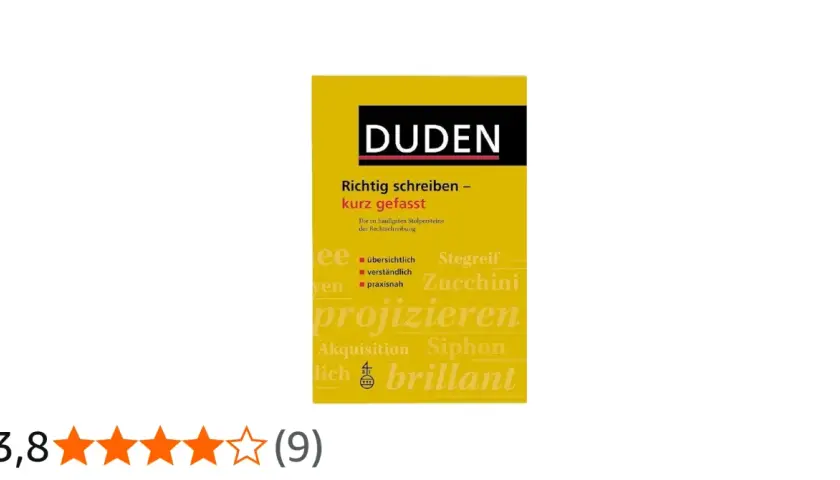 Duden-Buch "Richtig schreiben – kurz gefasst". Mit Begriffen wie "Stegreif" und "projizieren" hilft es, die Rechtschreibung zu meistern.
