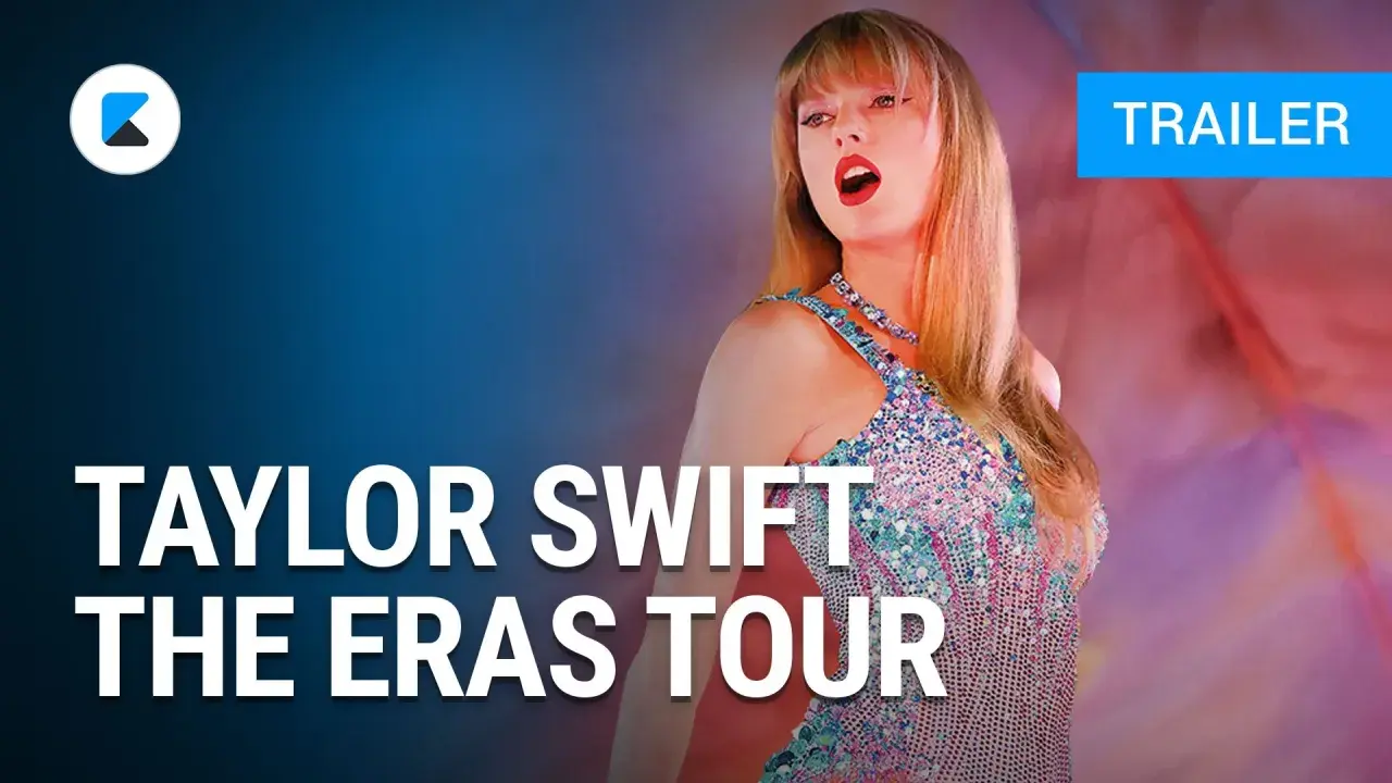 Taylor Swift in einem glitzernden Outfit, bereit für die Bühne. Der Trailer zu "The Eras Tour Film" verspricht ein spektakuläres Konzerterlebnis.
